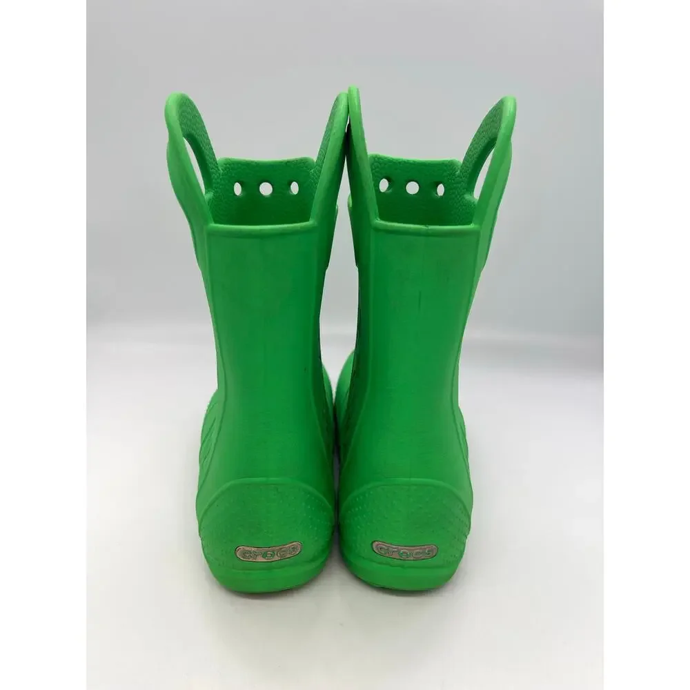 Kid's Crocs Handle It Green Rain Boots Size 2